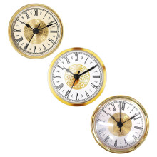Round Clock Insert with Gold Trim and Roman Numerals