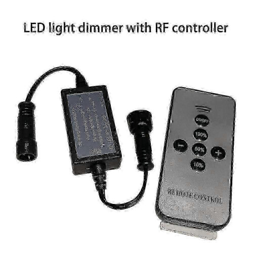 LED Dimmer with RF Remote, Waterproof IP67 Deck Light Dimmer for LED Lights, Black Extension Cable DC Male/Female