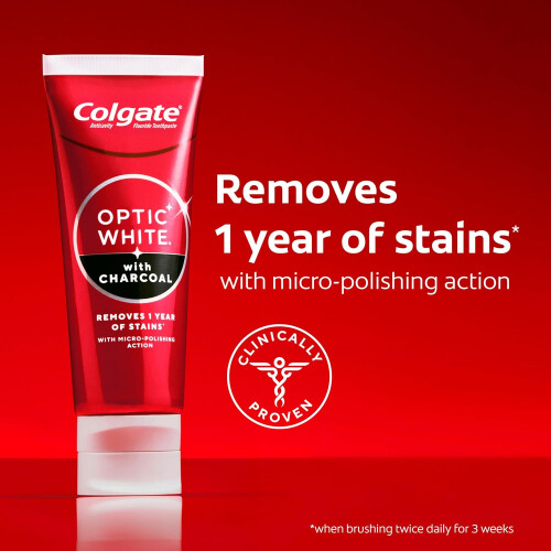 Colgate Colgate Optic White with Charcoal, 3 Pack 3.8 OZ 1