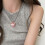Trendy Multicolor Heart Shaped Necklace Titanium Steel-Pink 3
