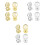 Set of 4 Earring Backs Replacement Earring Plugs-white gold 2