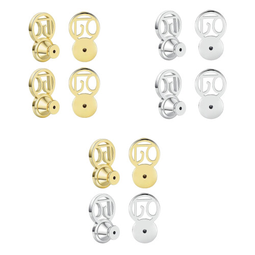 Set of 4 Earring Backs Replacement Earring Plugs-white gold 1