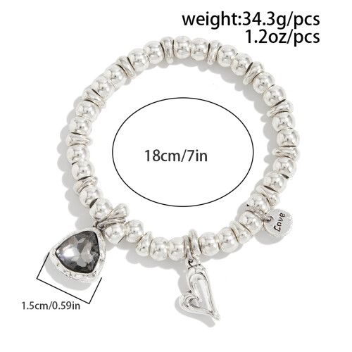 Robustes Armband aus Legierung und Acryl, schwarzer 2