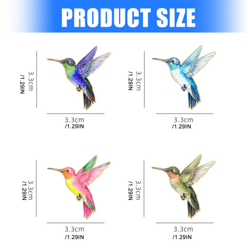 Καρφίτσα καρφίτσας Hummingbird Enamel – Κράμα, 33mm 2