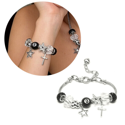 Bracelet de perles, collier, Design étoile et Crucifix,-Bracelet 2