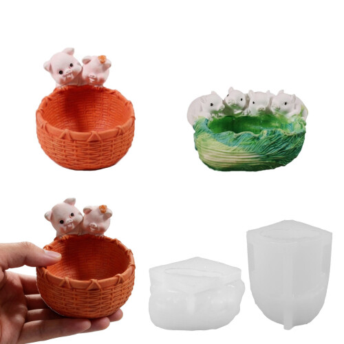 Moule artisanal en Silicone sur le thème des cochons,-Section B 2