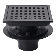 Drainage efficace en acier inoxydable, Drain de sol-Noir 15cm