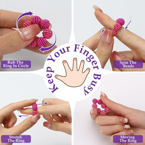 Fun Finger Rings With Gliding Beads Perfect For Classroom Or-2 2