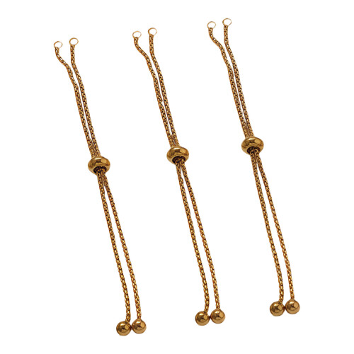 3Pieces Stainless Steel Adjustable-Gold Square pearl style1