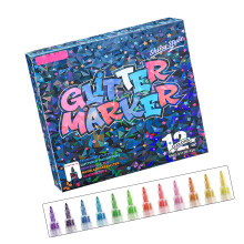 Sparkling Highlighter Marker Pen 0.7mm Fine Point-12 Colors/Box