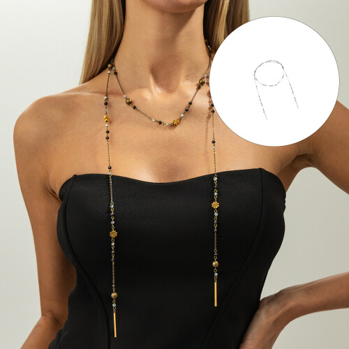 Collier superposé chic avec perles-03 or ancien 7497 2