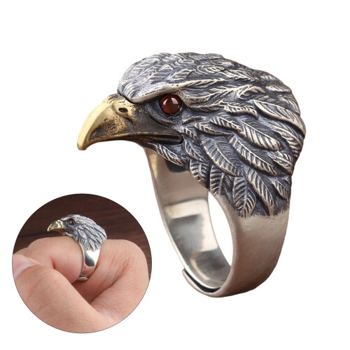 Bague Vintage en forme d'oiseau, taille réglable, ouverture, 1