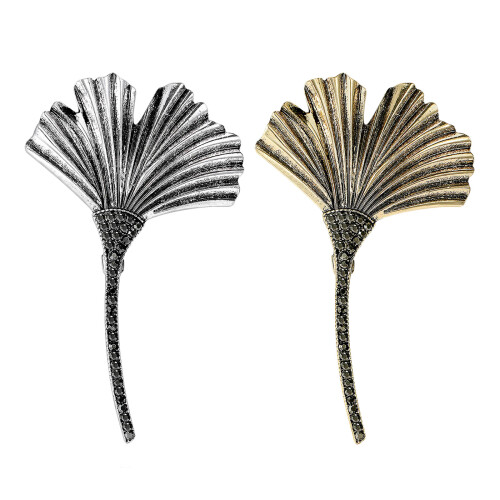 Fashion Brooch Beautiful Leaf Shaped Pattern Corsage-Silver 1