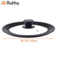 Universele 3-in-1 siliconen glazen deksel voor potten 18/20/22 cm