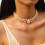 Collier de perles multi-brins léger pour femmes, chaîne de cou 7