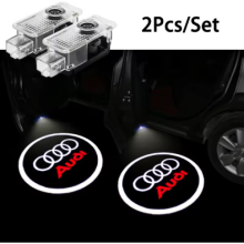 2Pcs Car Door Wireless Welcome Light LED HD Projector Lamp For Audi