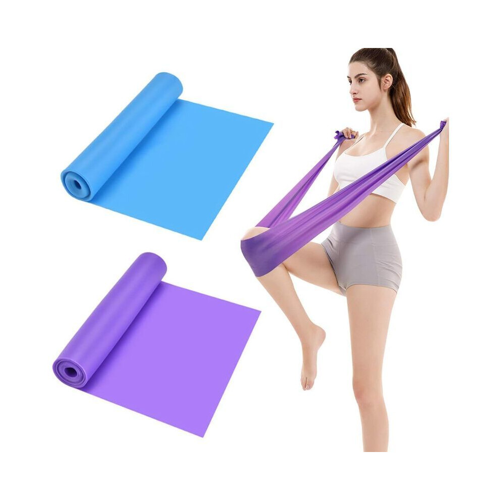 2 Pcs 1.5 M Resistance Exercise Rubber Bands, Unisex Elastic Stretch Bands Ideal For Pilates, Yoga, Rehab, Stretching, Ballet, Gym, Strength Training
