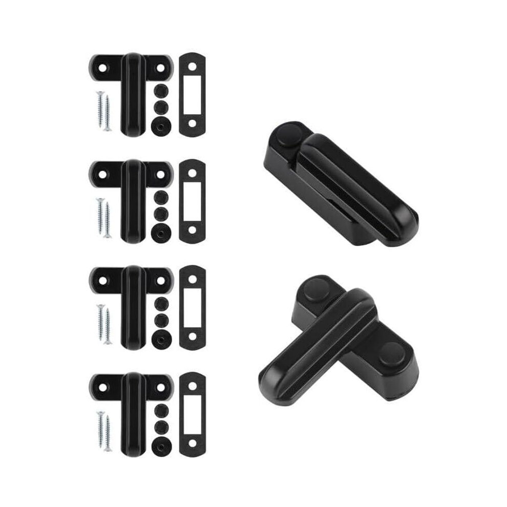 Sash Jammer Additional Window Lock, 4 Aluminum Alloy Window Door Locks With 8X Screws, Home Safety, Child Safety, Black