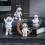 4 Stück Astronautenfigur Statue Figur Silber 4