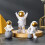 4 Stück Astronautenfigur Statue Figur Silber 6