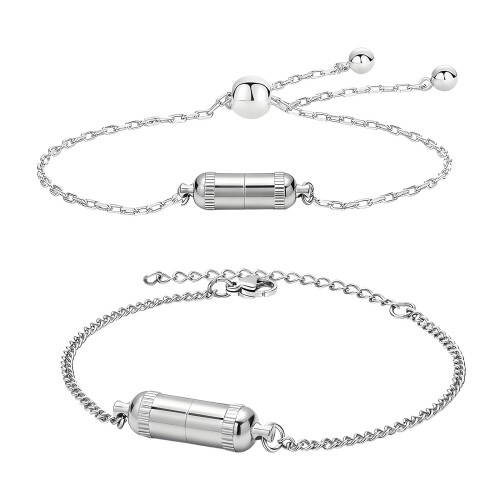 Polished Stainless Steel Handmade Bracelet-Pull out adjustable 1