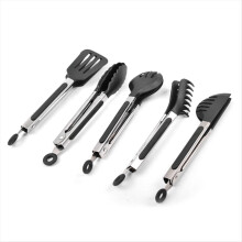 Pince de cuisine en acier inoxydable et silicone, outil de cuisson pour barbecue et salade