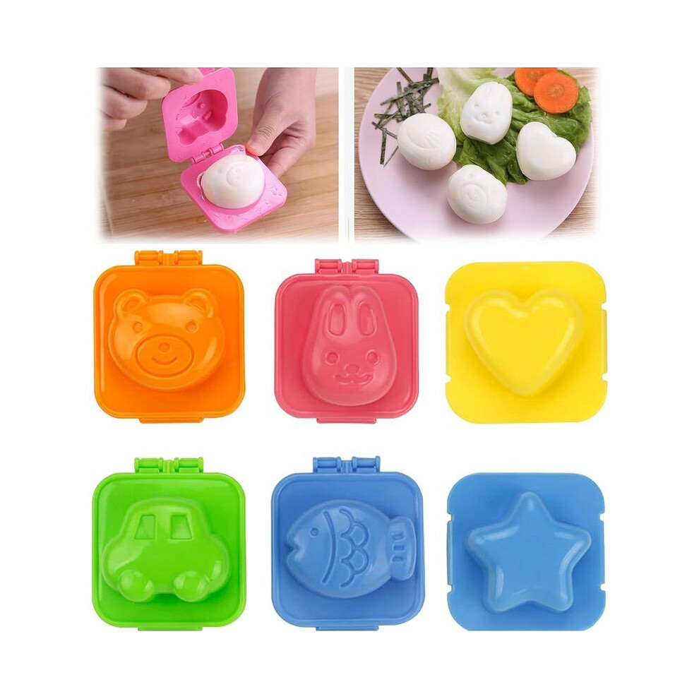 6pcs Plastic Egg Mold, Baking Molds for Egg Boil Egg Sushi Rice Mold Bento Maker Sandwich Cutter.