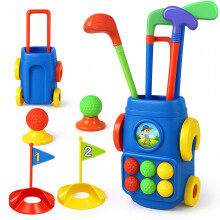 15 PCs Kids Golf Toy Set with Portable Trolley Bag