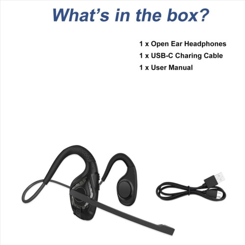 Casque Bluetooth avec microphone. Écouteurs à oreille ouverte 1