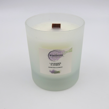 Woodside Home Fragrance Wooden Wick Glass Scented Candle - Lavender & Amber