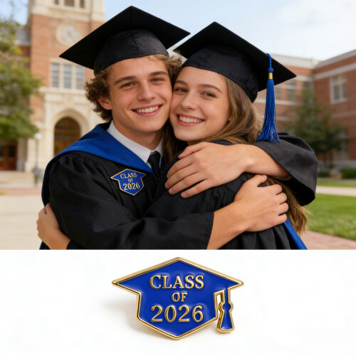 Academic Hat Shaped Badge Brooch With Smooth Enamel Finish-33 2