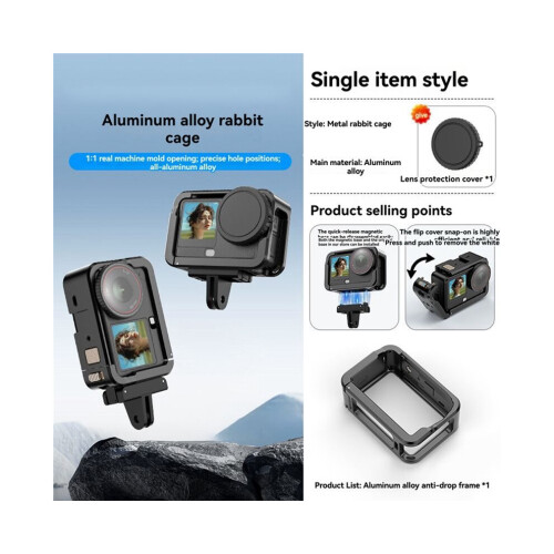 For ACTION 6 Frame Metal Protective Case Rabbit Cage Shockproof and Scratchproof Action Camera Accessory Set 2