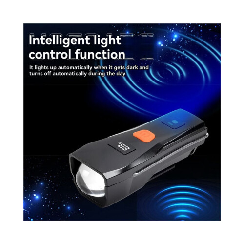 Bicycle front light. Waterproof bicycle flashlight. Rechargeable bicycle light with automatic sensor. Bicycle accessories 1