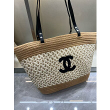 Chanel Summer Woven Tote Beach Bag 43cm