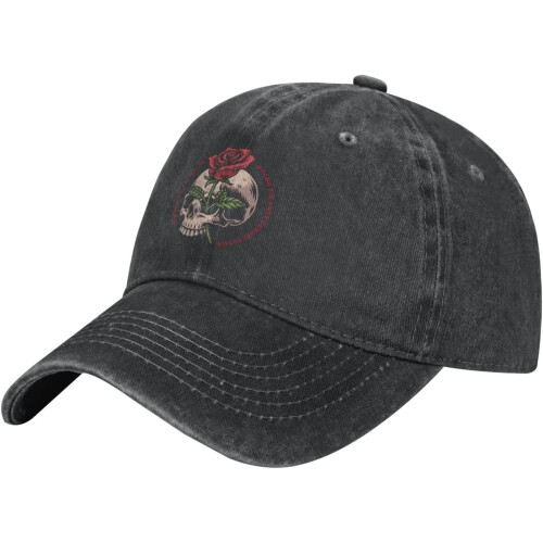 Καπέλο μπέιζμπολ Skull & Rose Denim – Ρυθμιζόμενο Unisex Καπέλο 1