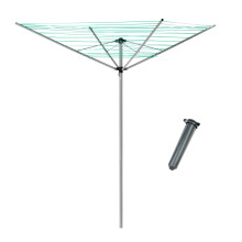 (4 Arm - 40m with Cover) KCT Rotary Washing Clothes Line Outdoor Rotating Spinning Turning Airer + Optional Covers