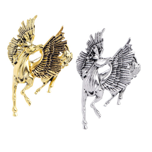 Wunderschön gearbeitete Pegasus-Brosche aus galvanisierter-B 1