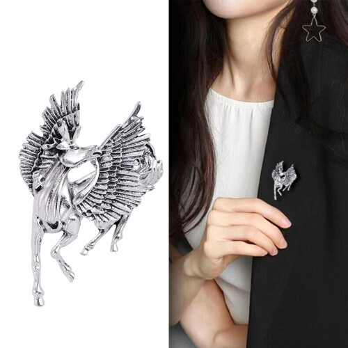Wunderschön gearbeitete Pegasus-Brosche aus galvanisierter-B 2