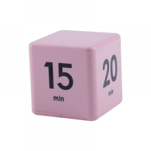 Countdown Kitchen Cube Timer Fitness Cooking Time Reminder Children Student Alarm Clock, 15-20-30-60 Minutes(Pink)