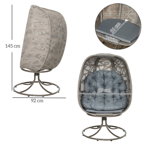 Swivel Egg Chair with Cushions, Foldable 1