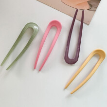 Set di 8 fermagli per capelli in resina a forma di U per chignon