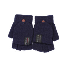 Gebreide, converteerbare winterhandschoenen voor heren, marineblauw