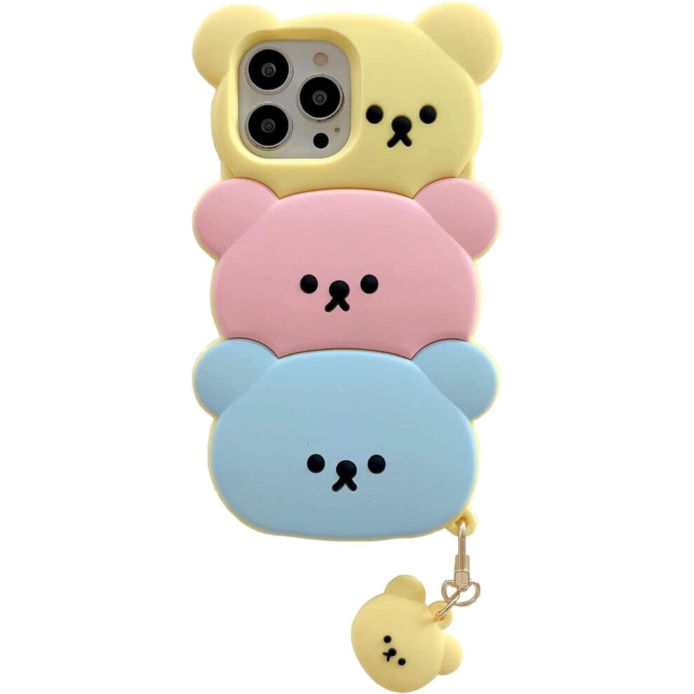 Cute 3D Bear Phone Case For Iphone 15 Â Soft Silicone, 9384370315270