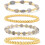 Gold Beaded Bracelet for Women Natural Stone Healing Stack 1
