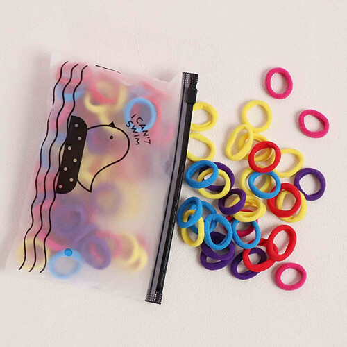 Pacote com 100 elásticos de cabelo para mulheres e meninas.