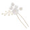 Witte bruidshaarspeld met handgemaakte bloemen 1