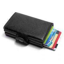 POP UP Wallet with RFID-NFC Block Card Holder - 12 Cards_black/Black_Surprise Gift
