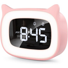 Alarm Clock, LED Night Light Pendulum Bedroom Clocks Sleep Wake-up, Snooze Alarm Clock