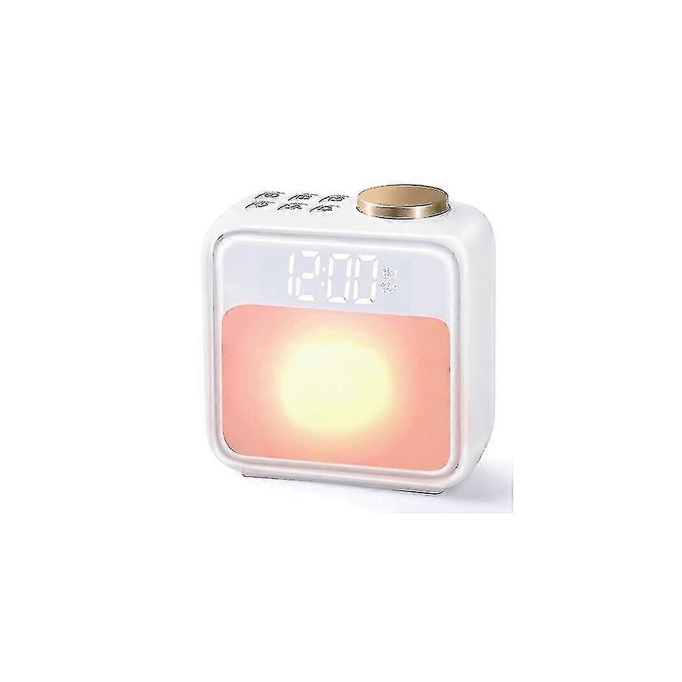 Sunrise Alarm Clock With 6 Visual Dynamic Effects And Sounds, 10 Color Night With Noise Machine & Lullaby Light/White