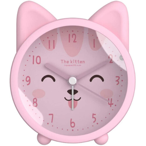 Children's cute cat printed alarm clock digital clock with night light